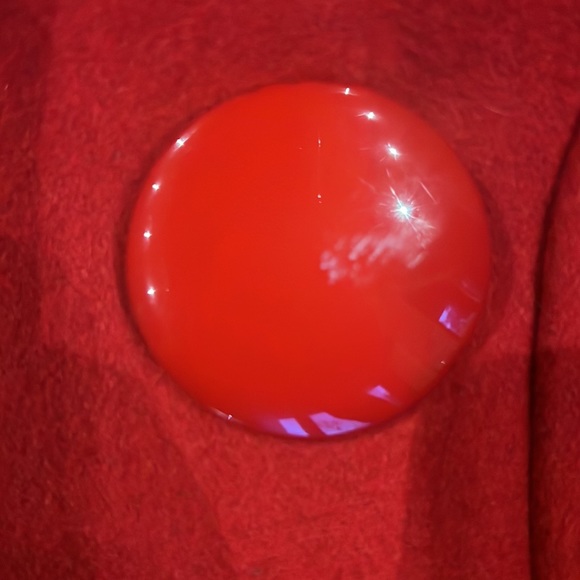 Worn once at wedding. Beautiful high quality red coat. Unique collar. Warm. - Picture 3 of 5